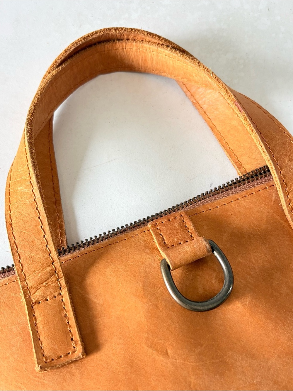 Able Leather Tote Backpack - Camel - Picture 12 of 14